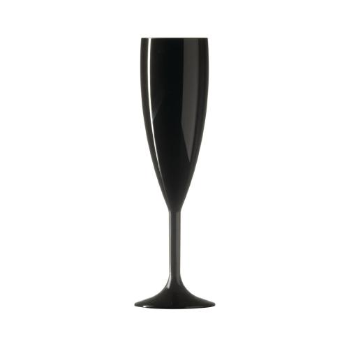 BBP Flute Black Polycarbonate - 187ml 6.6oz (Box 12)