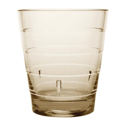 Kristallon Polycarbonate Ringed Tumbler Tan - 285ml 10oz (Box 6)