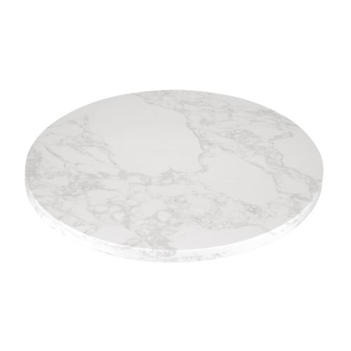 Bolero Table Round White Marble - 600mm