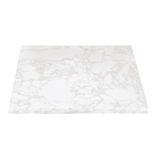 Bolero Table Square White Marble - 600mm