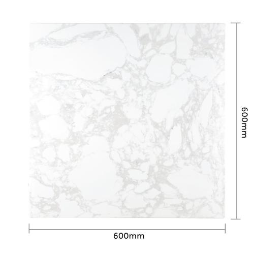 Bolero Table Square White Marble - 600mm