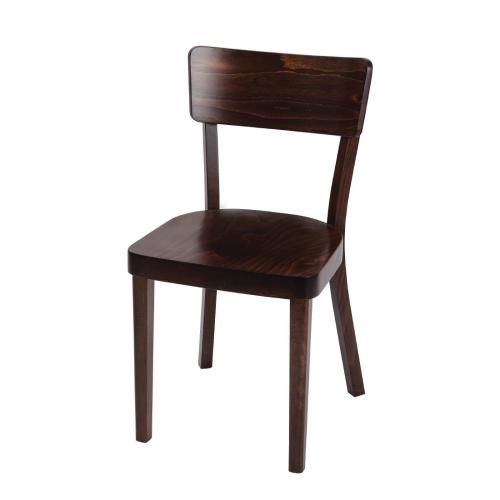 Fameg Plain Side Chair Walnut Effect (Pack 2)