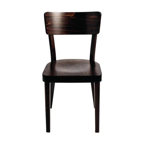 Fameg Plain Side Chair Walnut Effect (Pack 2)