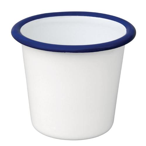 Olympia Enamel White/Blue Sauce Cup - 115ml 3 4/5fl oz (Box 6)