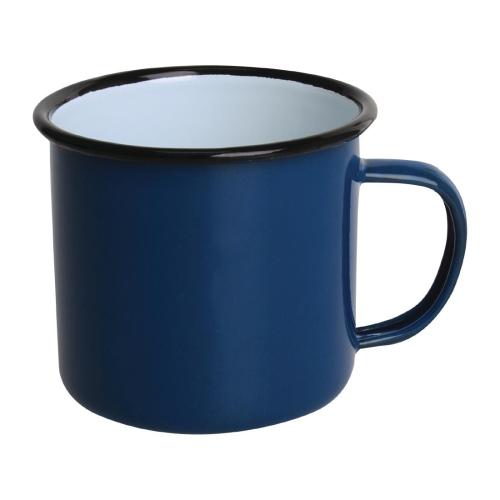 Olympia Enamel Blue/Black Mug - 350ml 11 4/5fl oz (Box 6)