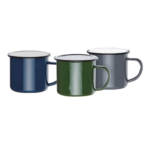 Olympia Enamel Blue/Black Mug - 350ml 11 4/5fl oz (Box 6)