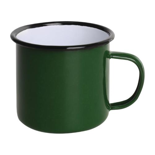 Olympia Enamel Green/Black Mug - 350ml 11 4/5fl oz (Box 6)