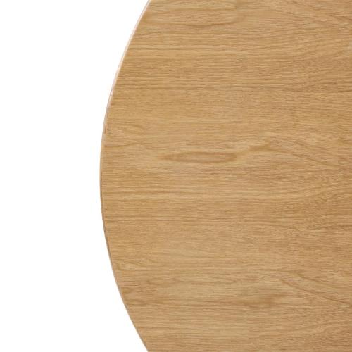 Bolero Pre-Drilled Round Table Top Natural Ash Veneer - 600mm