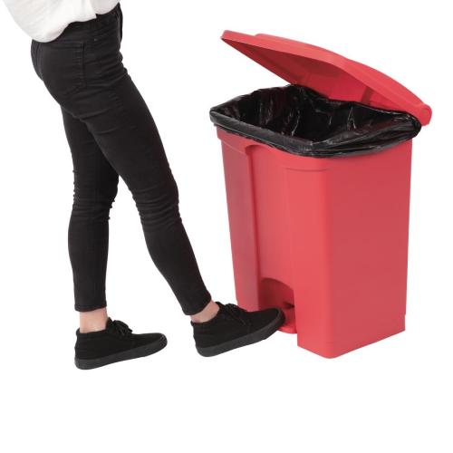 Jantex Kitchen Pedal Bin Red - 65Ltr