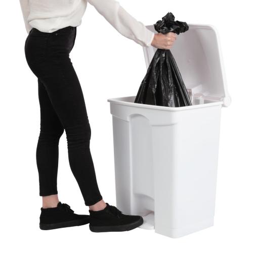 Jantex Kitchen Pedal Bin White - 65Ltr