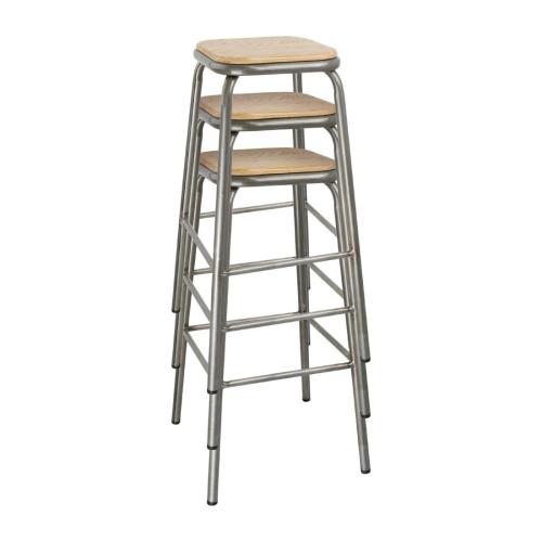 Bolero Cantina High Stool Galvanised (Box 4)