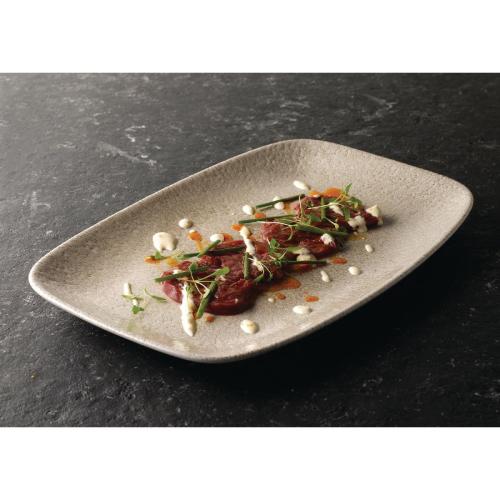 Raku Agate Grey Chefs Oblong Plate - 23.7x15.7cm 9 1/3x6 1/8" (Box 12) (Direct)
