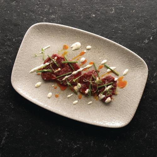 Raku Agate Grey Chefs Oblong Plate - 23.7x15.7cm 9 1/3x6 1/8" (Box 12) (Direct)