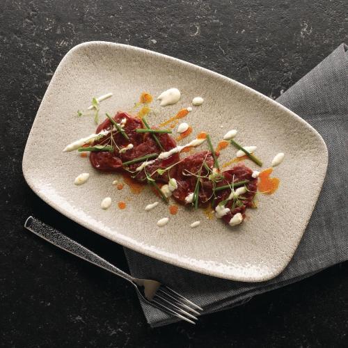 Raku Agate Grey Chefs Oblong Plate - 23.7x15.7cm 9 1/3x6 1/8" (Box 12) (Direct)