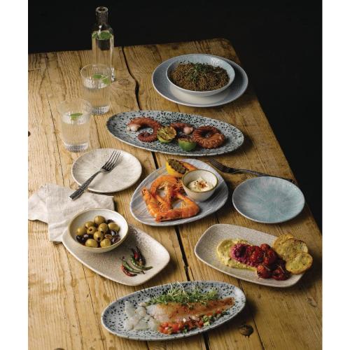 Raku Agate Grey Chefs Oblong Plate - 23.7x15.7cm 9 1/3x6 1/8" (Box 12) (Direct)