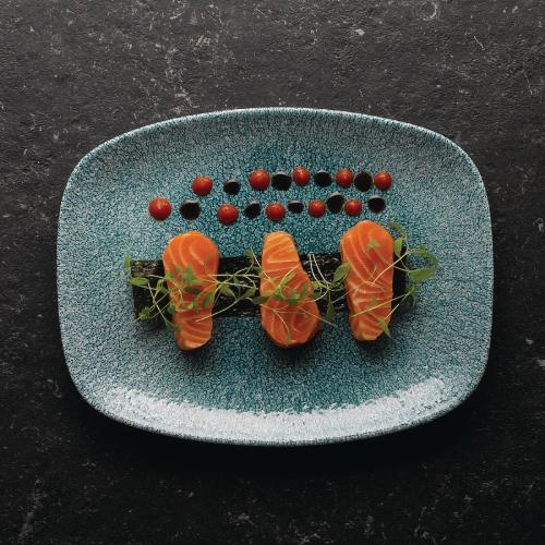 Raku Jade Green Chefs Oblong Plate - 23.7x15.7cm 9 1/3x6 1/8" (Box 12) (Direct)