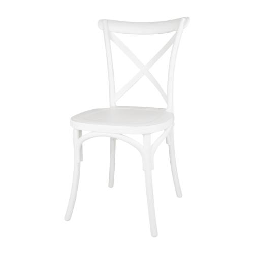 Bolero PP Crossback Side Chair White (Pack 4)