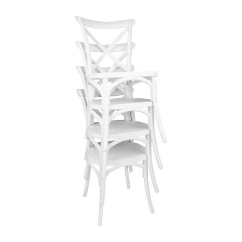 Bolero PP Crossback Side Chair White (Pack 4)