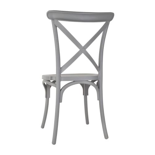 Bolero PP Crossback Side Chair Grey (Pack 4)
