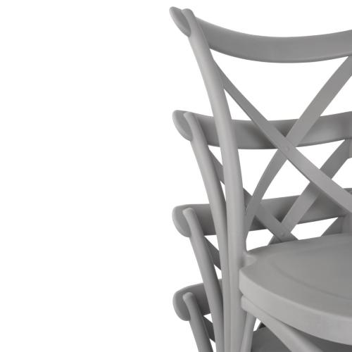 Bolero PP Crossback Side Chair Grey (Pack 4)