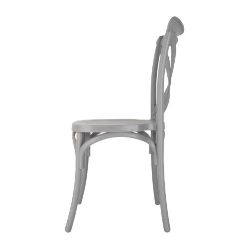 Bolero PP Crossback Side Chair Grey (Pack 4)