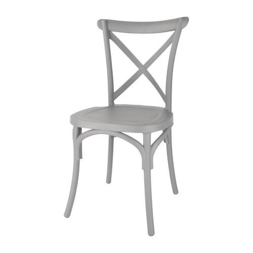 Bolero PP Crossback Side Chair Grey (Pack 4)