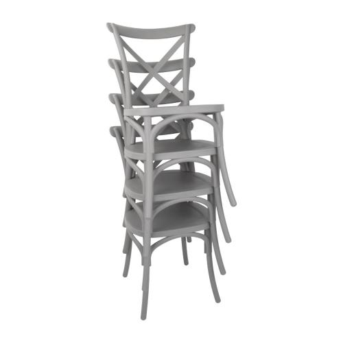 Bolero PP Crossback Side Chair Grey (Pack 4)