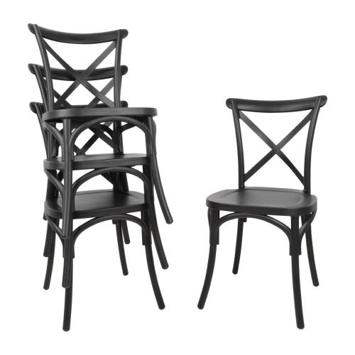 Bolero PP Crossback Side Chair Black (Pack 4)