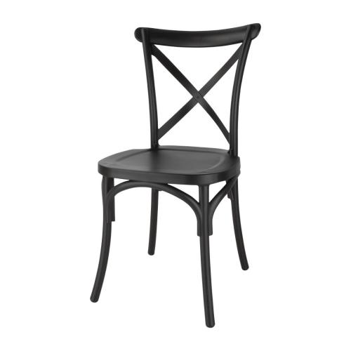 Bolero PP Crossback Side Chair Black (Pack 4)