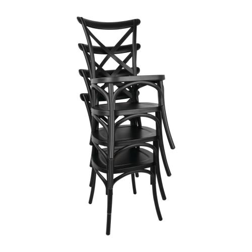 Bolero PP Crossback Side Chair Black (Pack 4)