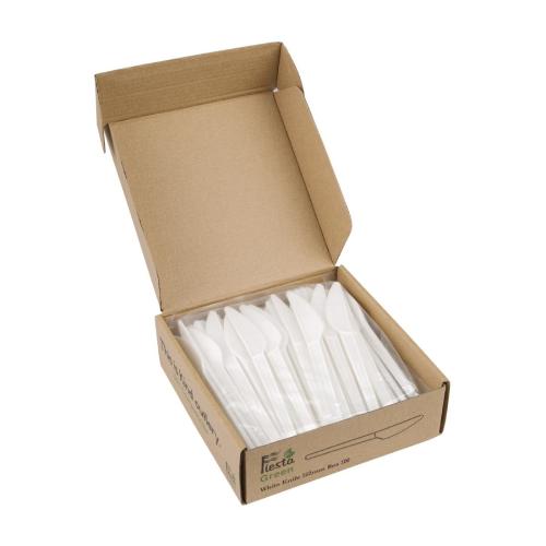 Fiesta Green Knife CPLA White - 152mm (Pack 100)