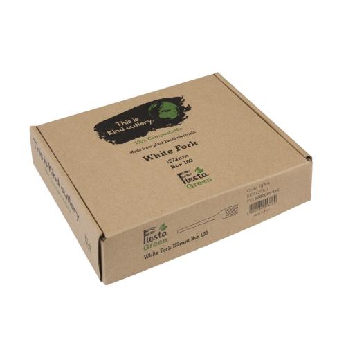 Fiesta Green Fork CPLA White - 152mm (Pack 100)