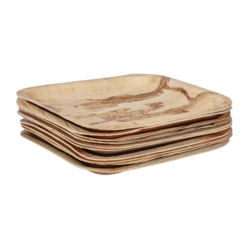 Fiesta Compostable Palm Leaf Plates Square - 200x200mm (Pack 100)