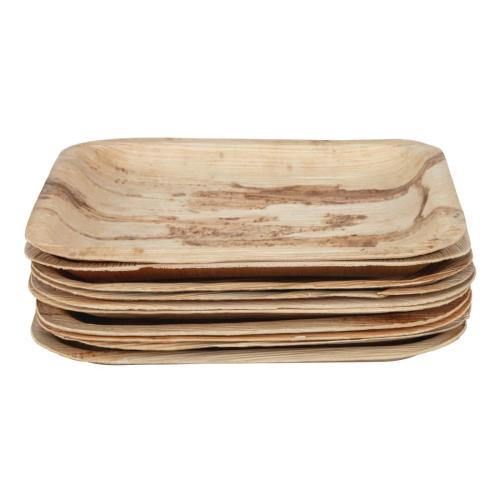 Fiesta Compostable Palm Leaf Plates Square - 200x200mm (Pack 100)