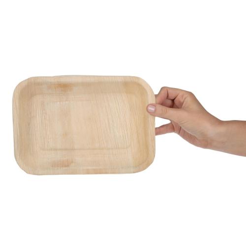 Fiesta Compostable Palm Leaf Plates Rectangular - 250x160mm (Pack 100)