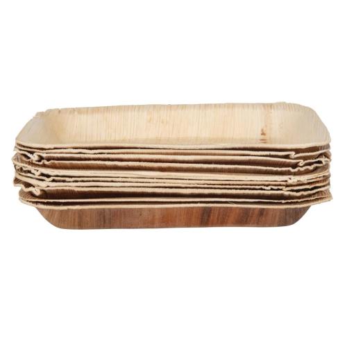 Fiesta Compostable Palm Leaf Plates Rectangular - 250x160mm (Pack 100)