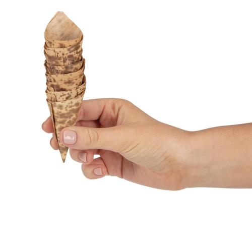 Fiesta Compostable Bamboo Bark Cone - 35x80mm (Pack 200)