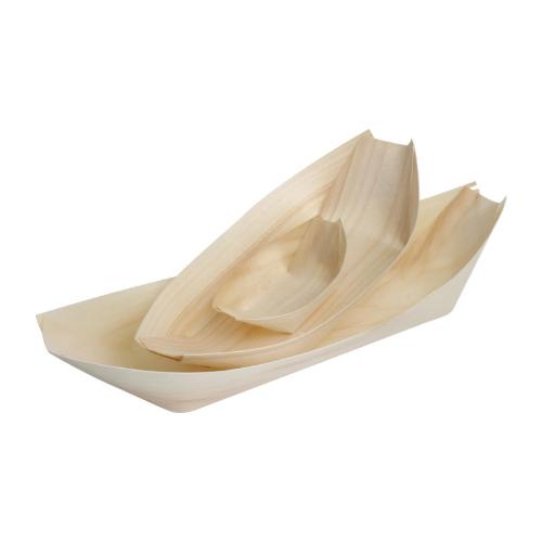 Fiesta Compostable Poplar Wooden Boat - 250mm (Pack 100)