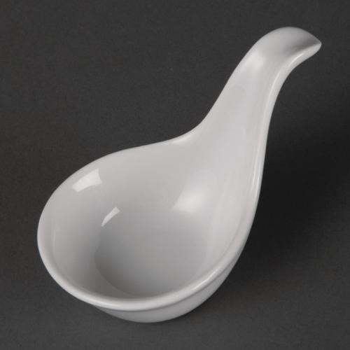 Olympia Whiteware Miniature Spoon Shape Dipping Bowl - 57x56mm (Box 12)