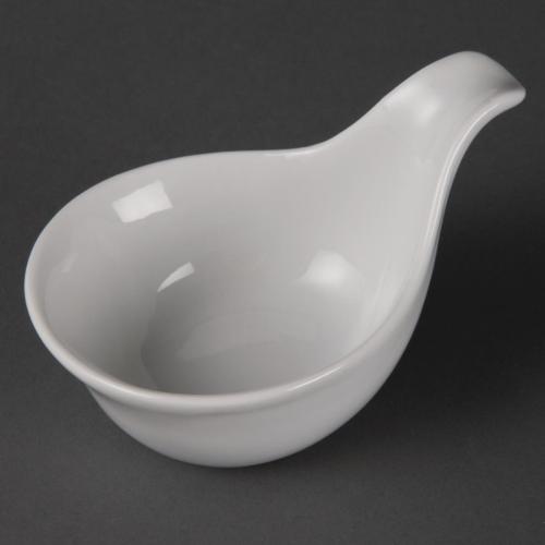 Olympia Whiteware Miniature Spoon Shape Dipping Bowl - 83x62mm 3.3x2.4" (Box 12)