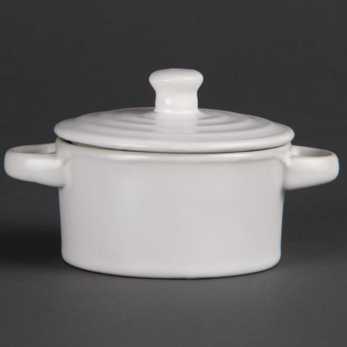 Olympia Tapas Mini Round Pot Matt White - 75x85mm 142ml 5oz (Box 4)