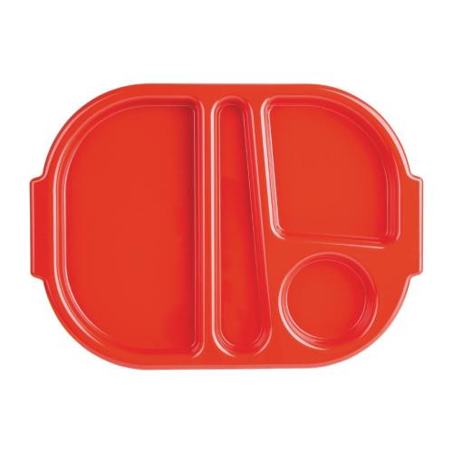 Olympia Kristallon PP Food Compartment Tray Small Red (Pack 10)
