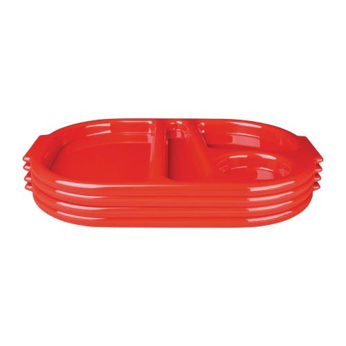 Olympia Kristallon PP Food Compartment Tray Small Red (Pack 10)