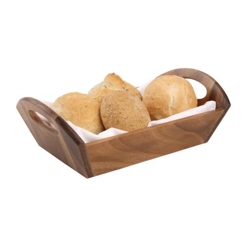Bread Basket with handles Acacia Wood - 98x180x310mm