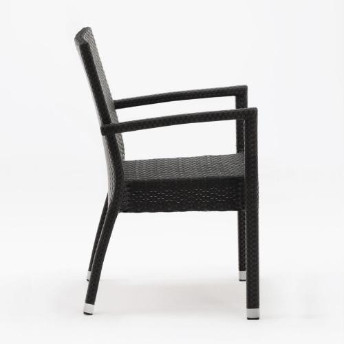 Bolero Wicker Arm Chair Charcoal (Pack 4)