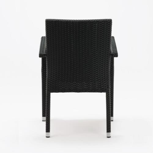 Bolero Wicker Arm Chair Charcoal (Pack 4)