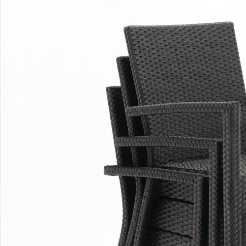 Bolero Wicker Arm Chair Charcoal (Pack 4)