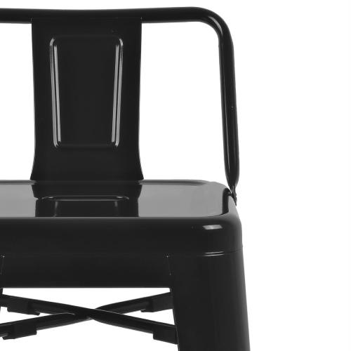 Bolero Bistro Steel High Stool with Backrest Black (Pack 4)
