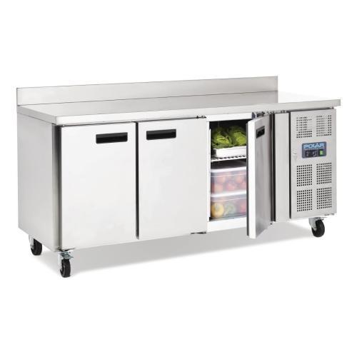 Polar U-Series Triple Door Counter Fridge with Upstand - 417Ltr