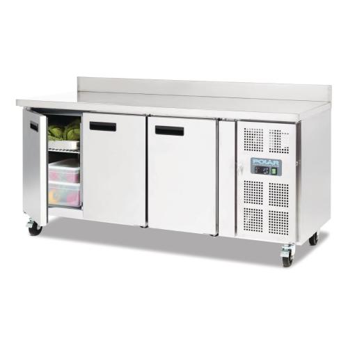 Polar U-Series Triple Door Counter Fridge with Upstand - 417Ltr